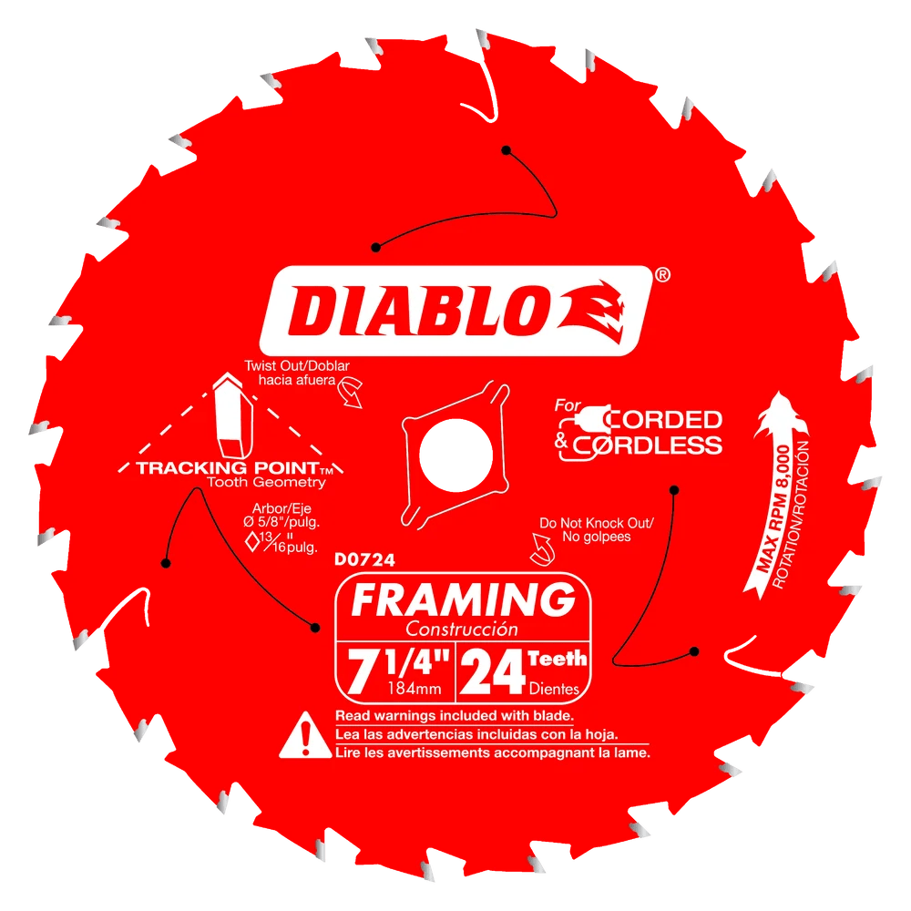 7-1/4 in. x 24 Tooth Framing Saw Blade - 25 per Order