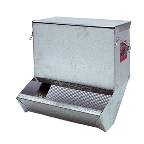 7" Metal Animal Feeder with Lid and Sifter Bottom