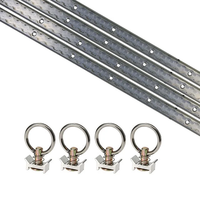 8' L Track Tie-Down System Kit - Aluminum | (4) 4' Sections