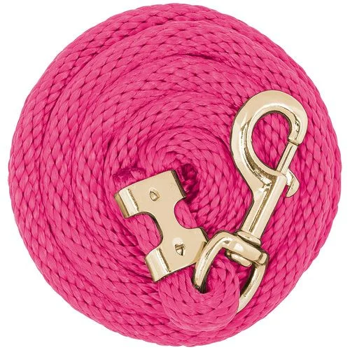 8' Poly Lead Rope with Brass Plated Snap (Diva Pink)