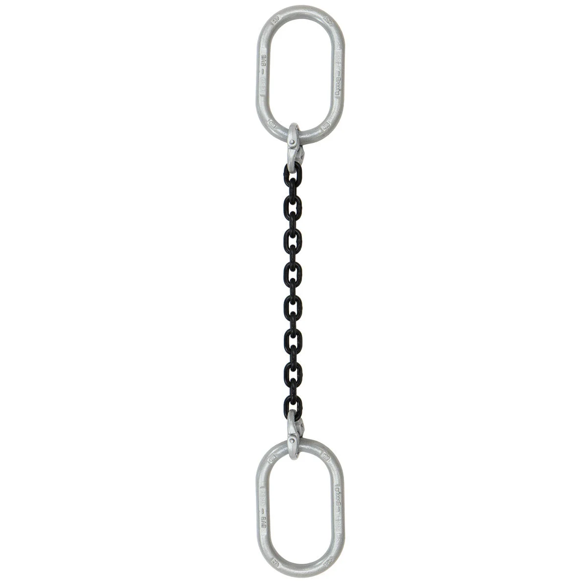 9/32" x 10' Domestic Single Leg Chain Sling with Crosby Oblong Master Links- Grade 100