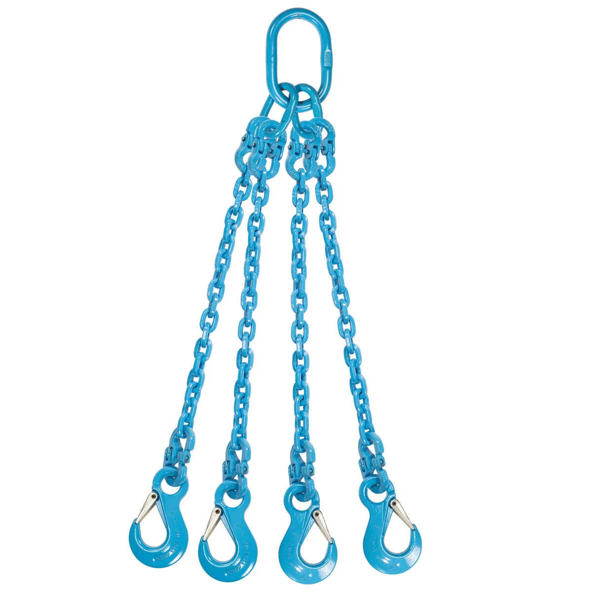9/32" x 10' Pewag 4 Leg Chain Sling w/ Sling Hooks - Grade 120