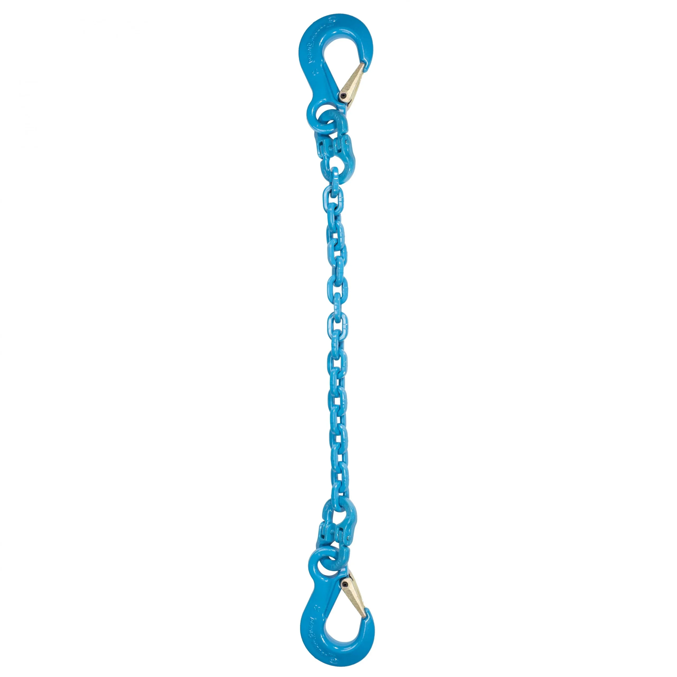 9/32" x 10' Pewag Single Leg Chain Sling w/ Sling & Sling Hooks - Grade 120