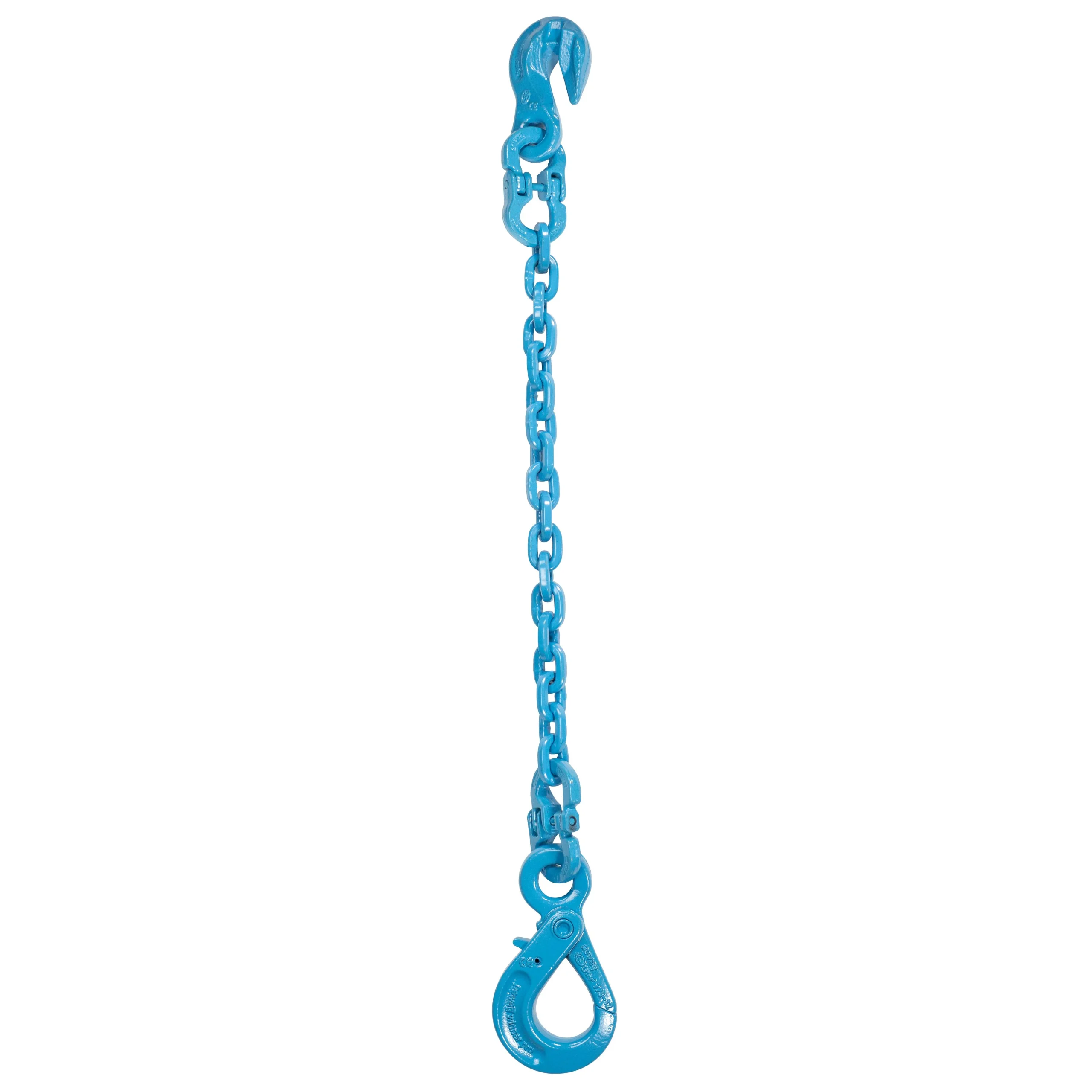 9/32" x 16' Pewag Single Leg Chain Sling w/ Grab & Self-Locking Hooks - Grade 120