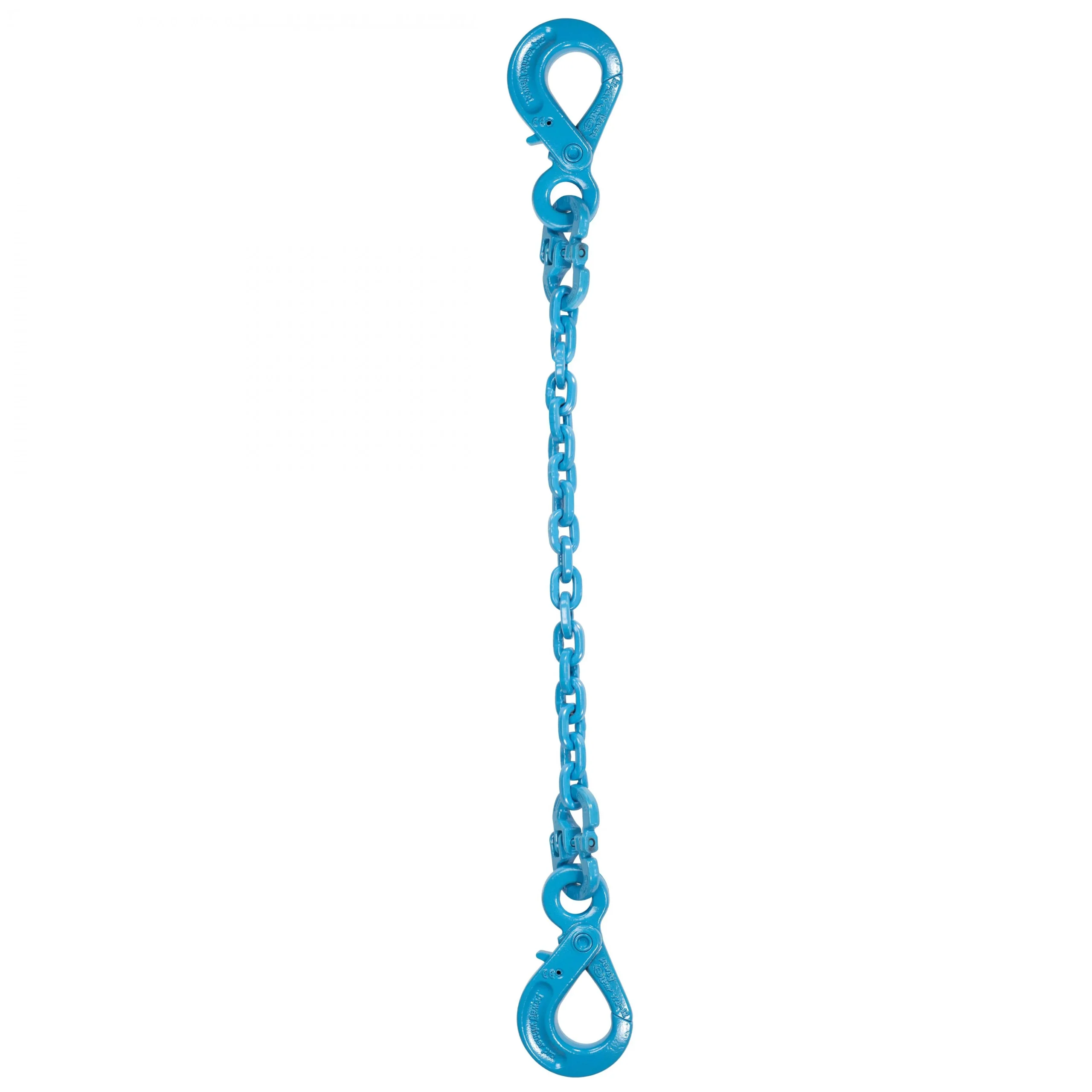 9/32" x 16' Pewag Single Leg Chain Sling w/ Self-Locking & Self-Locking Hooks - Grade 120