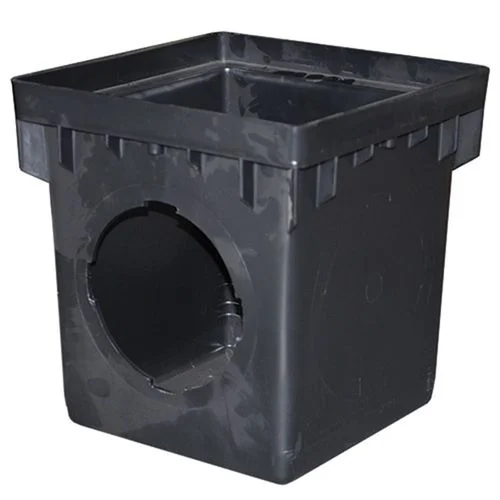 9" Square Catch Basin with 2 Outlets