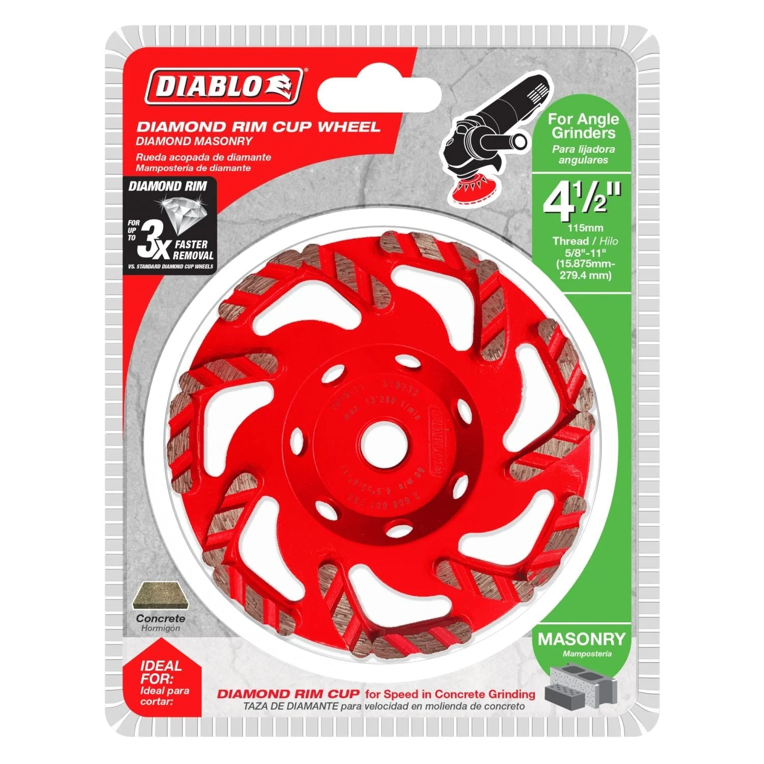 Diablo DMACW0450 4-1/2 Inch Diamond Cup Wheel for Masonry