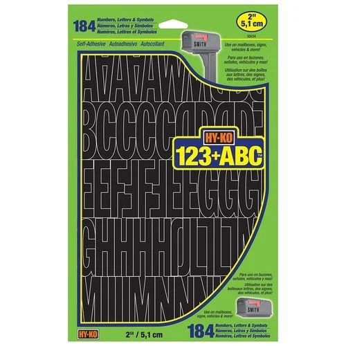 Adhesive Vinyl 2" Silhouette Black Numbers, Letters and Symbols Set