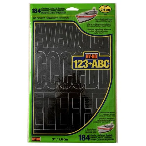 Adhesive Vinyl 3" Silhouette Black Numbers, Letters and Symbols Set