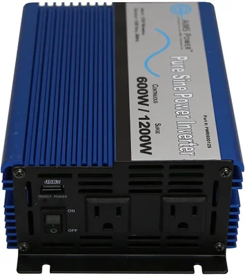 AIMS Power 600 Watt Pure Sine Power Inverter 12V (PWRI60012120S)