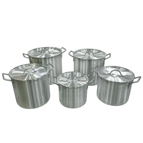 Aluminum Stock Pot Set, 8, 12, 16, 20 and 24 Qt.