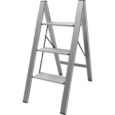 AmeriHome STLFFA3 Ultra Slim Aluminum Three Step Folding Utility Step Ladder