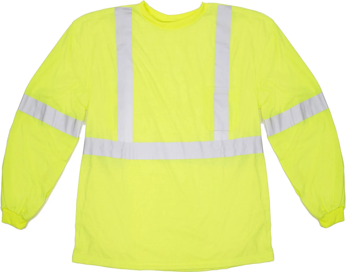 ANSI Class 3 Long Sleeve Lime Tee Shirt (12 Count)