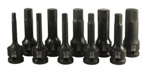 ATD Tools 4625 1/2" Dr. SAE Impact Hex Driver Set, 10pc.