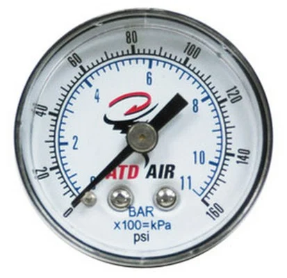 ATD Tools 7922 Air Gauge 0-160 PSI, Back Mount