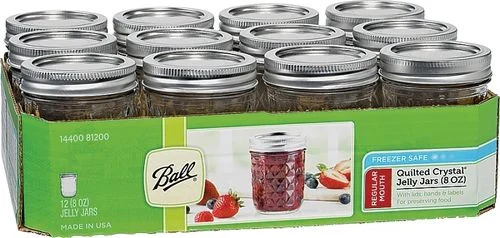 Ball Quilted Jelly Jars, 8 Oz., 12 Count