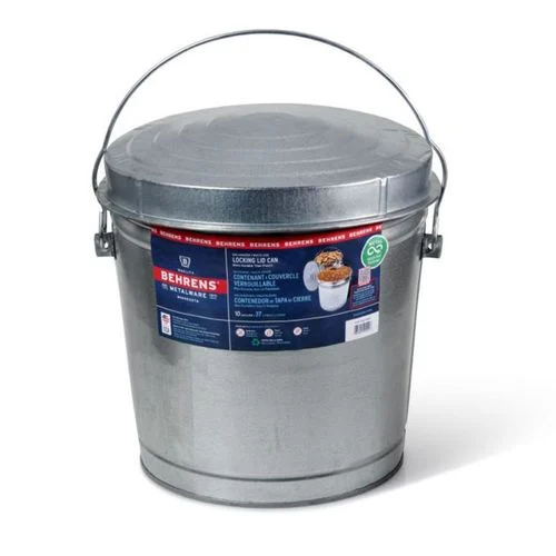 Behrens 10 Gallon Galvanized Steel Can with Locking Lid