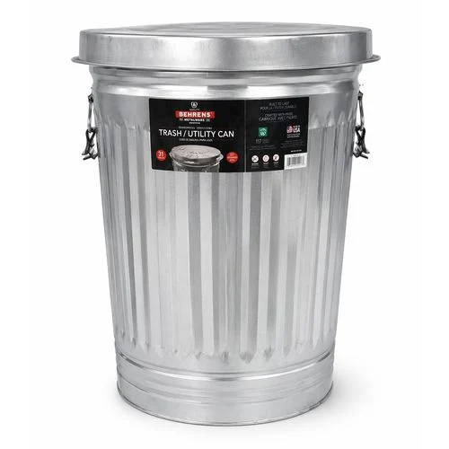 Behrens 31 Gallon Galvanized Steel Utility / Trash Can with Lid