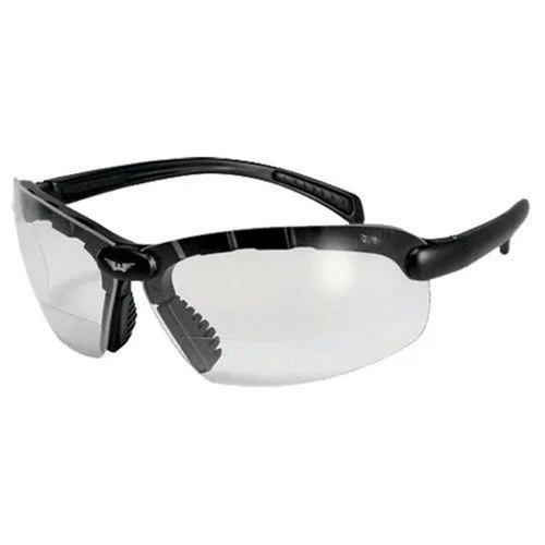 Bifocal Safety Glasses, Black Frame, 1.25 Magnification