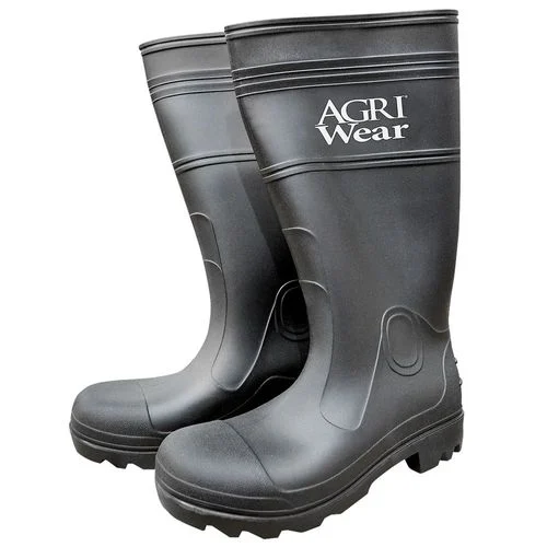 Black Waterproof 15" PVC Economy Knee Boots Men's 7