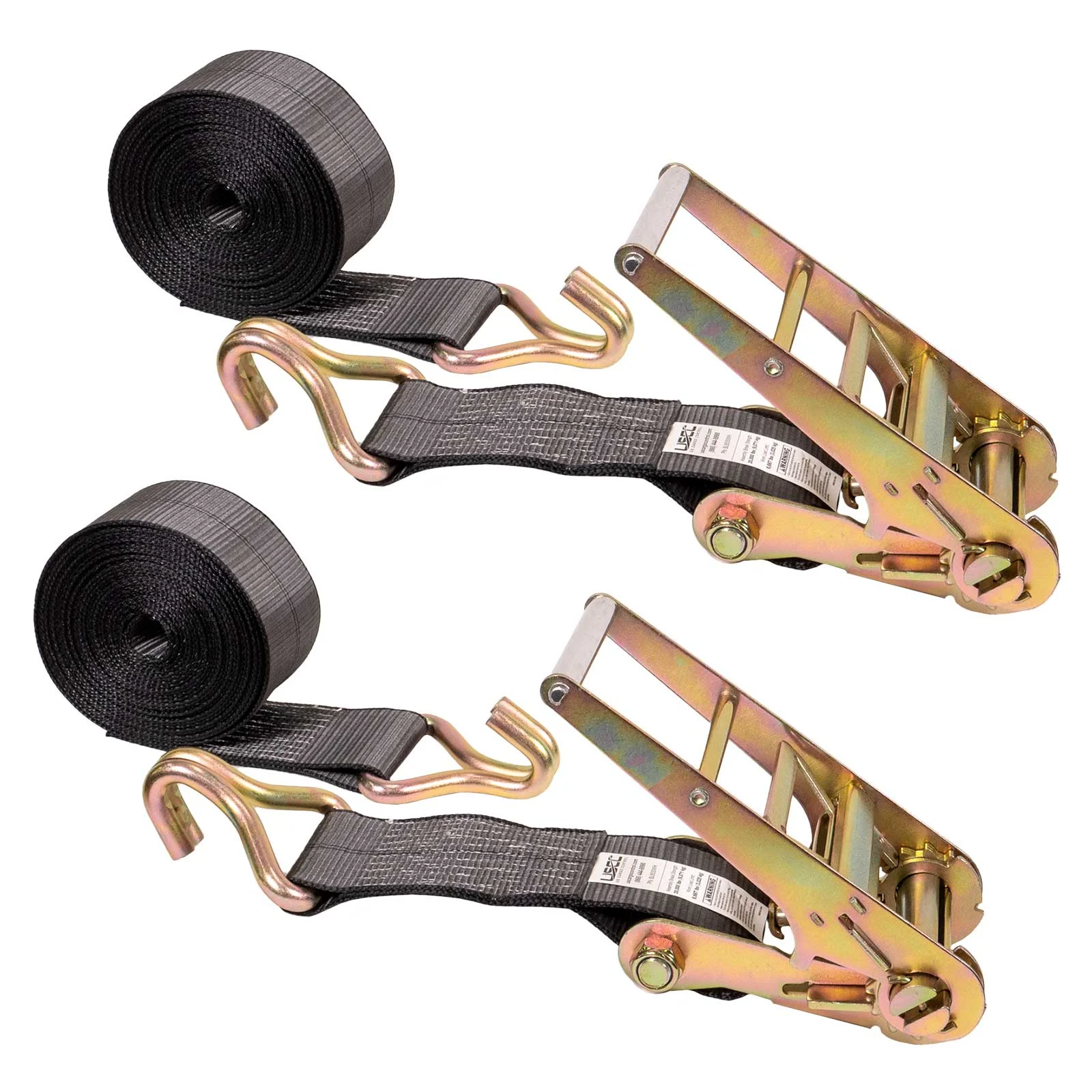 BlackLine 4" x 30' Ratchet Strap with Wire Hooks | 2-Pack