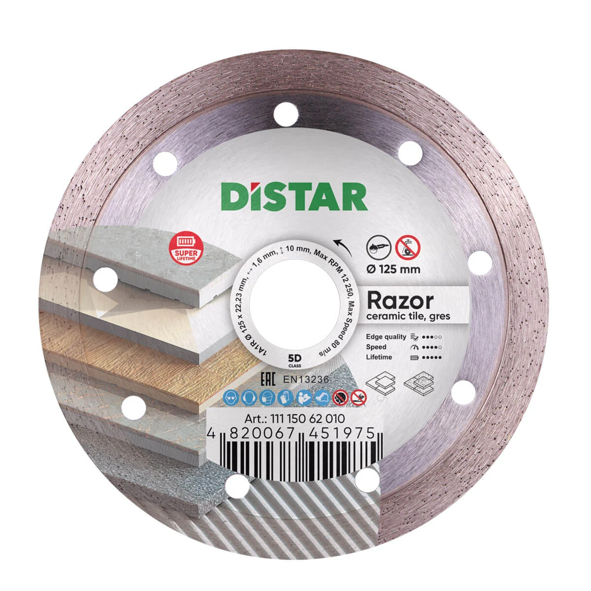 Blade For Ceramic 1A1R 5" Razor (Set of 6)