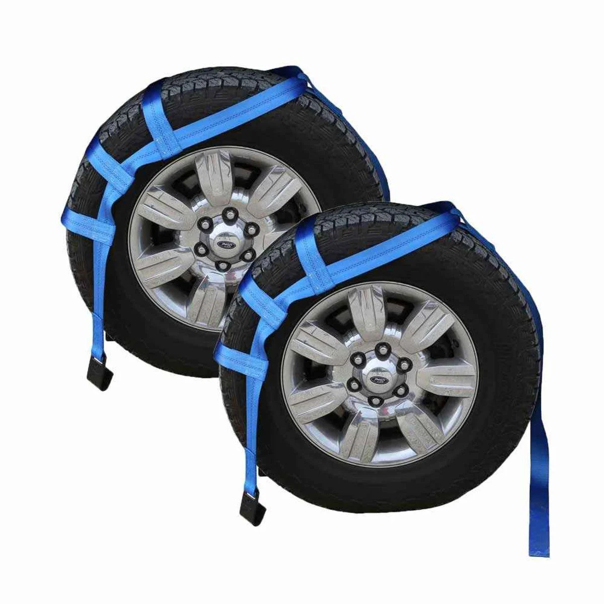 Blue Extra Large Tow Dolly Basket Strap with Flat Hooks - 2 pack