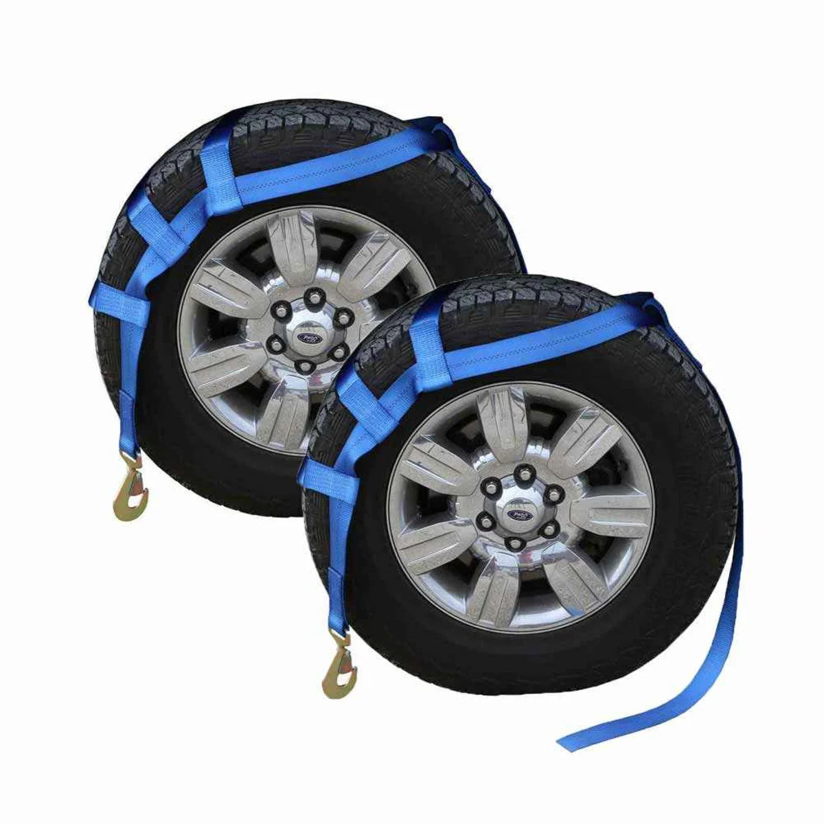 Blue Extra Large Tow Dolly Basket Strap with Twisted Snap Hooks - 2 pack