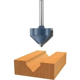 Bosch 85220M 90-Degree x 1-1/4 In. Carbide Tipped V-Groove Router Bit