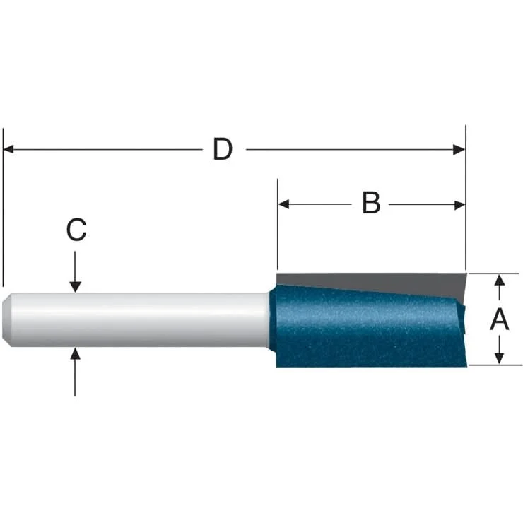 Bosch 85230M 5/8 In. x 3/4 In. Carbide Tipped 2-Flute Straight Router Bit