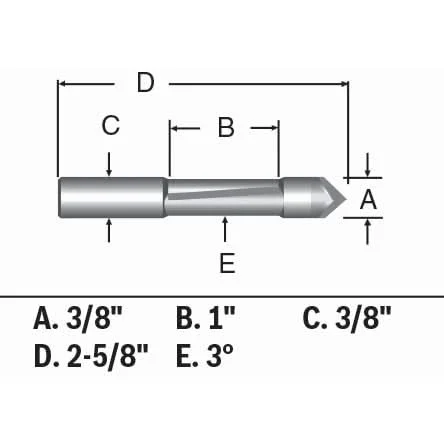 Bosch 85245MC 3/8" x 1" Carbide-Tipped Single-Flute Pilot Panel Concave Router Bit