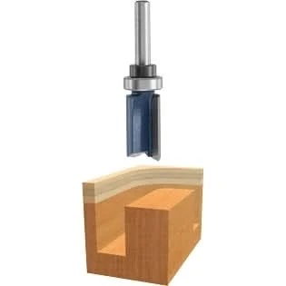 Bosch 85680M 1/2 In. x 1 In. Carbide Tipped 2-Flute Top Bearing Straight Trim Router Bit