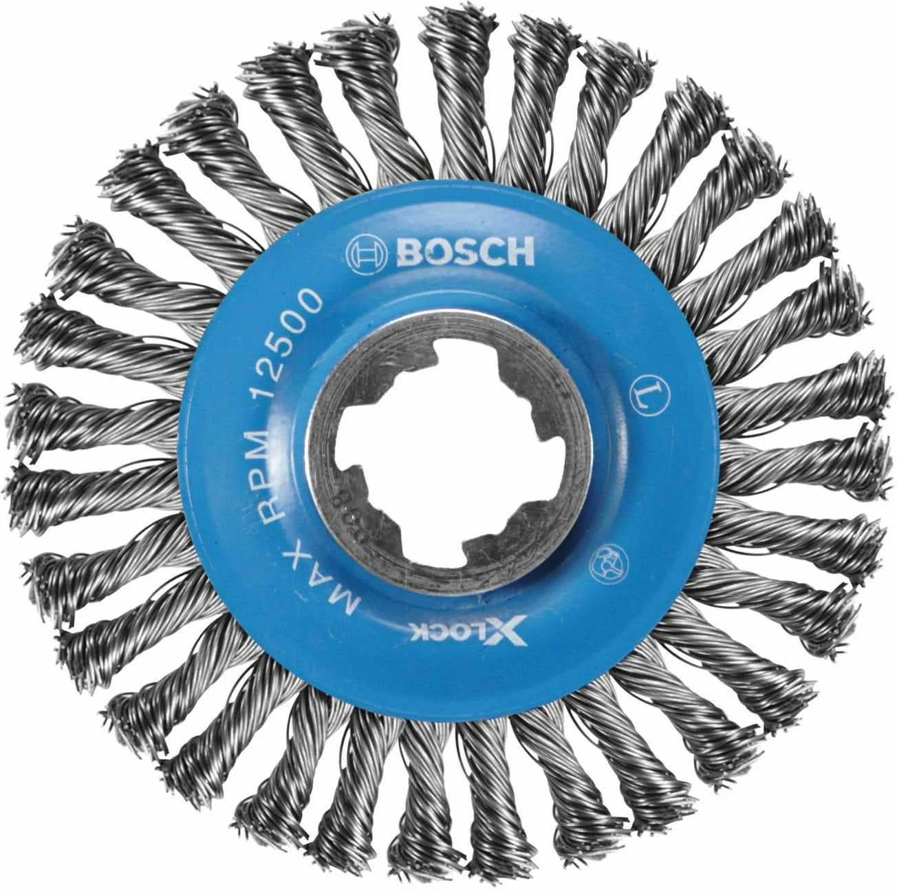 Bosch WBX408 X-Lock 4-1/2" Wire Wheel, Stringer Bead Knotted, Carbon Steel