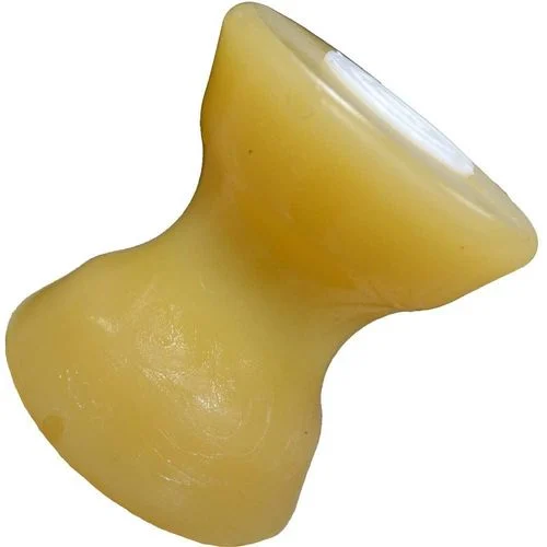 Bow Roller 3 3/4" Thermoplastic Rubber Yellow 1/2" Diameter Shaft Size