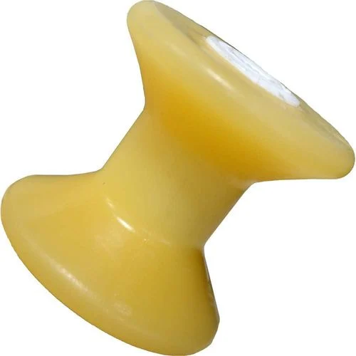 Bow Roller 3" Thermoplastic Rubber Yellow 1/2" Diameter Shaft Size