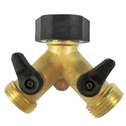 Brass Shut-Off Dual Connector