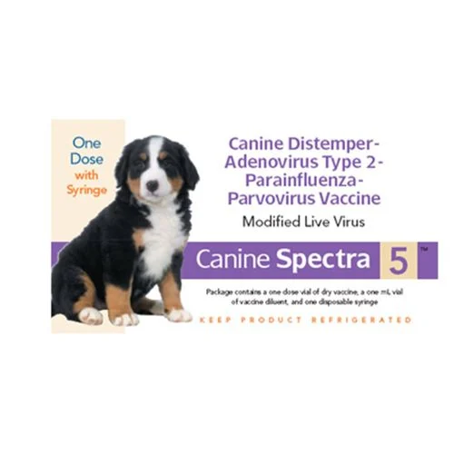 Canine Spectra 5 Vaccine For Puppies With Syringe