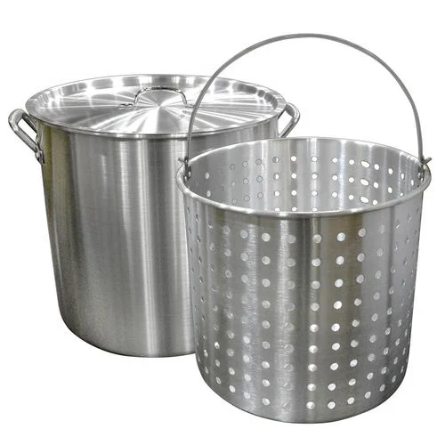Carolina Cooker 60 Quart Aluminum Stock Pot, Basket, Lid