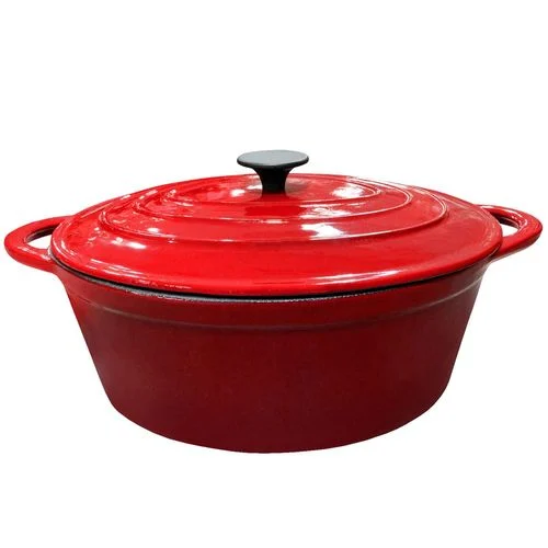 Carolina Cooker Enamel Cast Iron Oval Pot with Lid, 8 Qt.