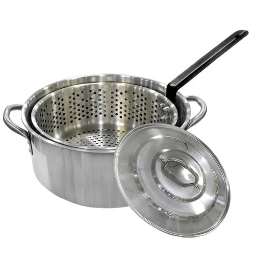 Carolina Cooker Steel Pot, Strainer, Lid, 10 Qt.