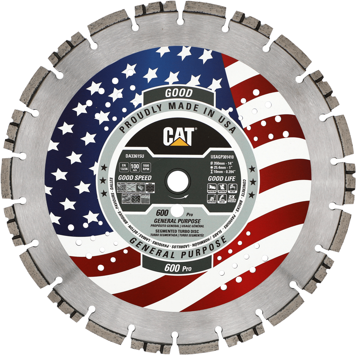 Cat 600 Pro Diamond Blade- General Purpose 10mm Segment