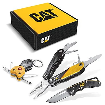 Caterpillar 240192 3 Piece 12-in-1 Multi-Tool, Knife, and Multi-Tool Key Set
