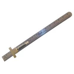 Central Tools 6" Pocket Ruler 1mm And 64ths With Slide and Pocket Clip (6515)