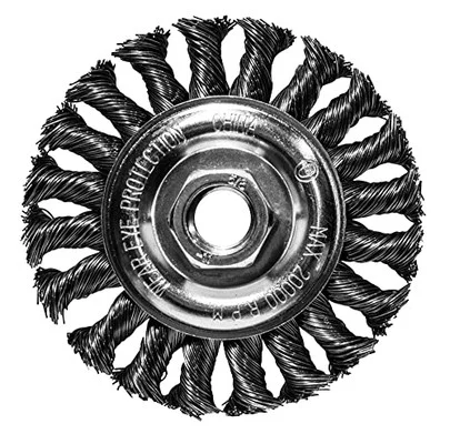 Century Drill Angle Grinder Wire Wheel, 4" Knot, M10 x 1.25 Arbor (76048)