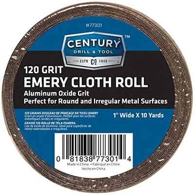 Century Drill Emery Cloth Shop Rolls 1??? X 10 Yards 120 Grit (77301)