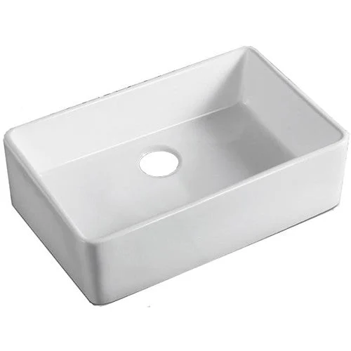 Dakota Sinks DSE-FCA2416 Signature Elements Series 23 7/8 Inch Fire Clay Single Bowl Reversible Apron Front Kitchen Sink - White