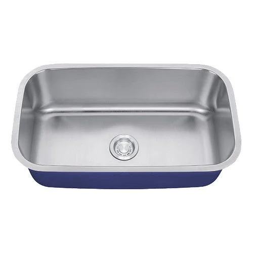 Dakota Sinks DSR-3218 Signature R-Series 31 1/2 Inch Standard Radius Single Bowl Undermount Stainless Steel Kitchen Sink with Bottom Grid - Satin Brushed Nickel