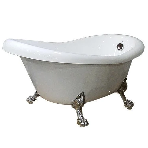 Dakota Sinks DST-CFOUC00BK Signature 66 1/8 x 31 1/8 Inch Free Standing Clawfoot Acrylic Bathtub with Chrome Feet