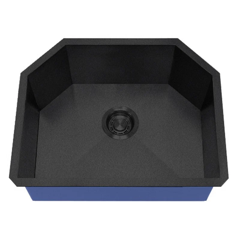 Dakota Sinks DSZ-2321 Signature Z-Series 23 Inch Zero Radius Single D-Bowl Undermount Stainless Steel Kitchen Sink with Bottom Grid