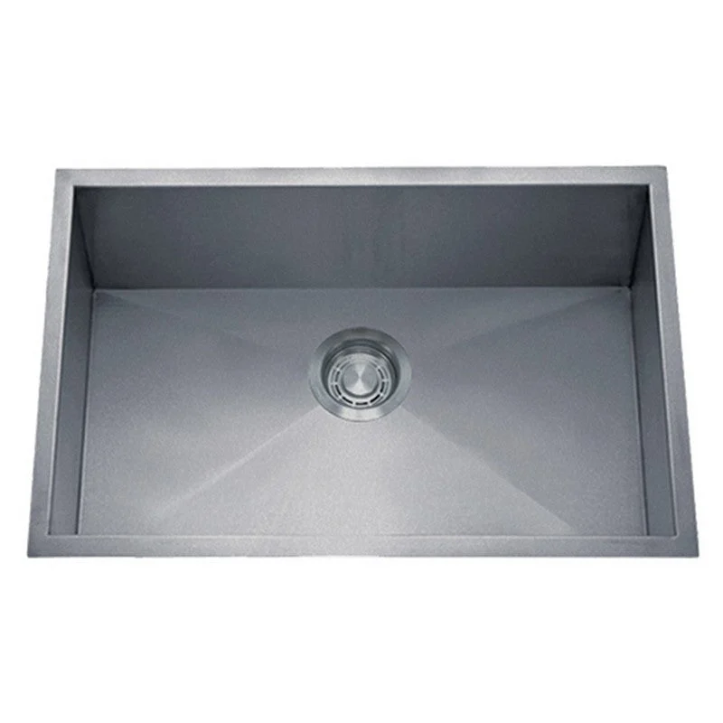 Dakota Sinks DSZ-2718 Signature Z-Series 27 Inch Zero Radius Single Bowl Undermount Stainless Steel Kitchen Sink with Bottom Grid